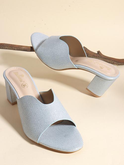 womne blue slip on sandal - 22013321 -  Standard Image - 0