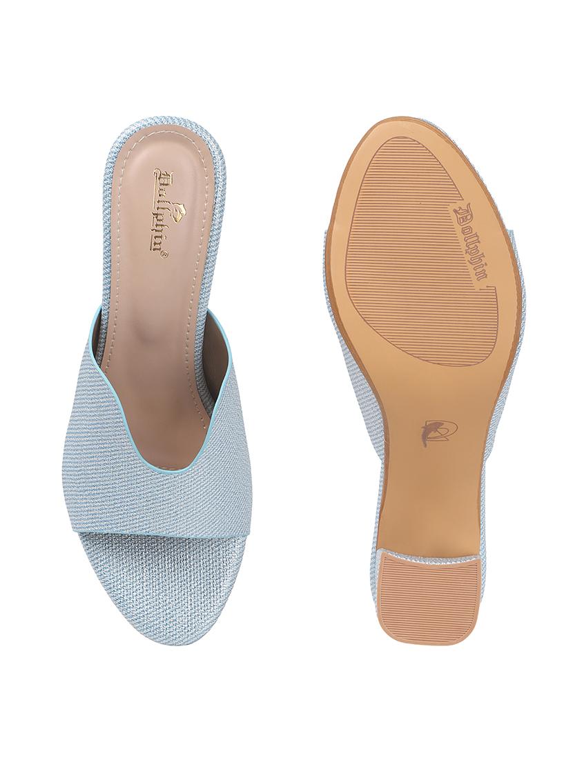 womne blue slip on sandal - 22013321 - Standard Image - 5
