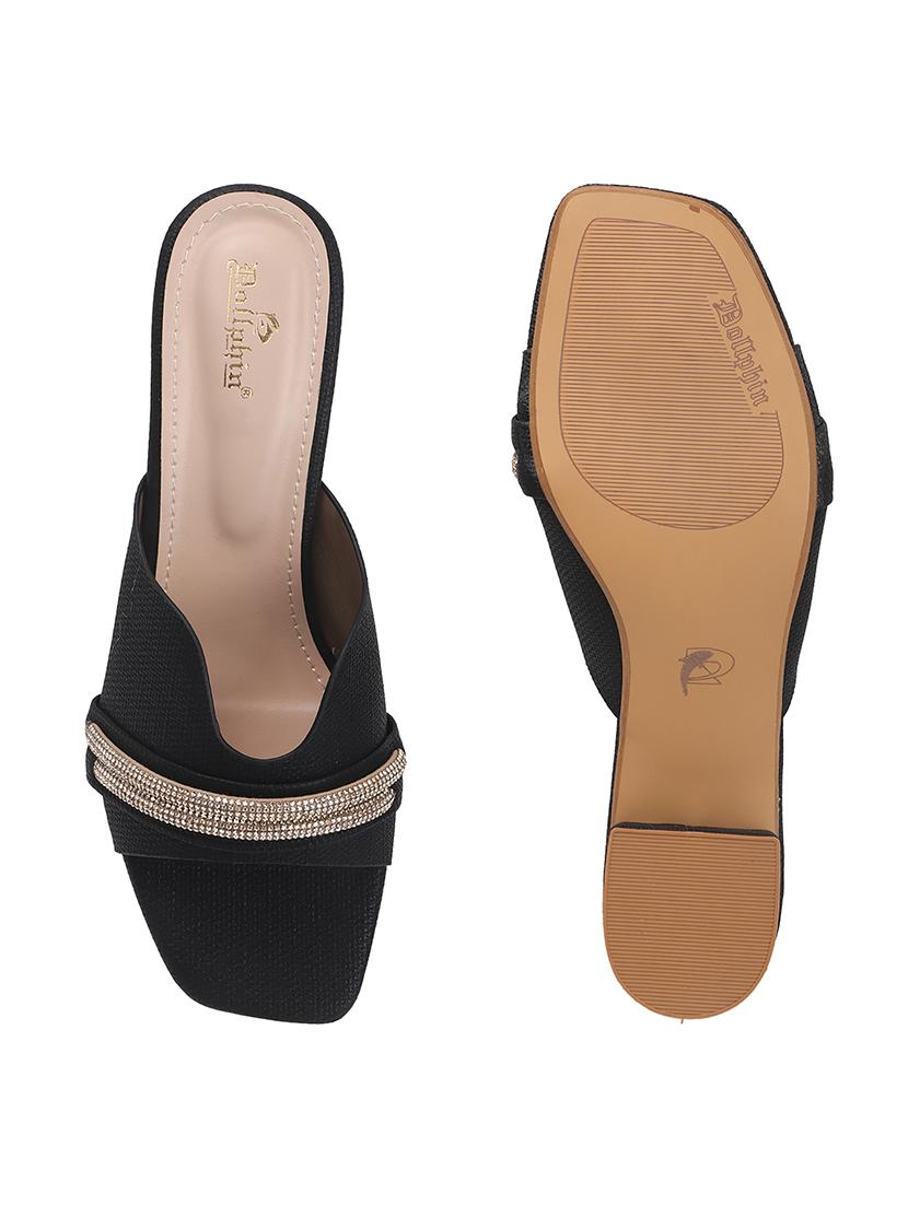 women black slip on sandal - 22013324 - Standard Image - 5