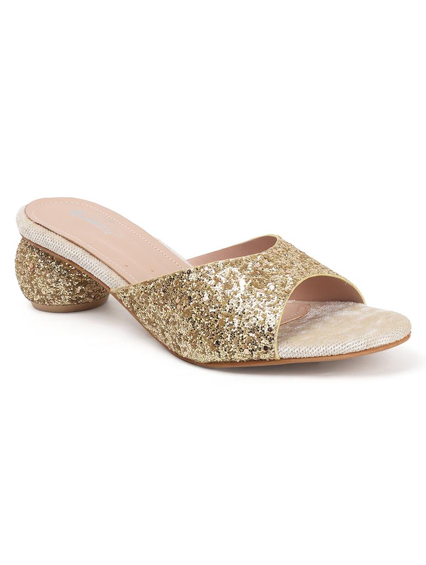 womenn gold slip on sandal - 22013327 - Standard Image - 3