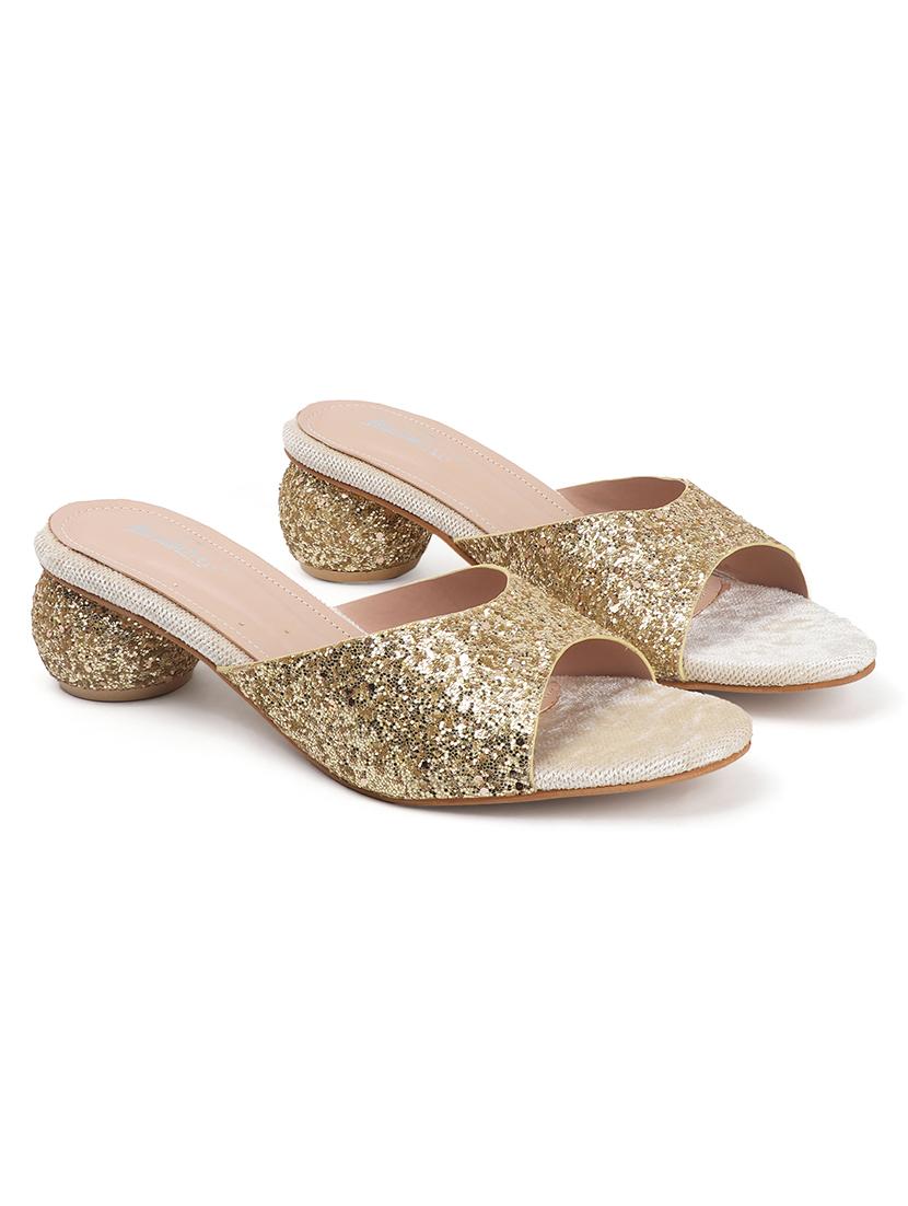 womenn gold slip on sandal - 22013327 - Standard Image - 5