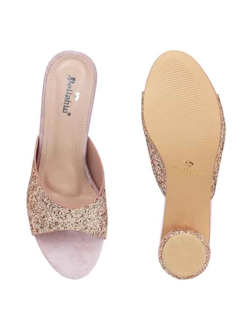 women gold embellished slip on sandal - 22013328 - Standard Image - 5