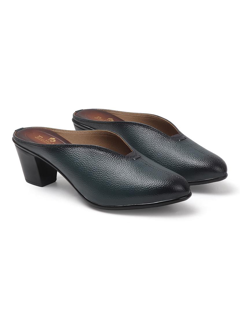 women solid slip on block heel mule - 22013338 - Standard Image - 3