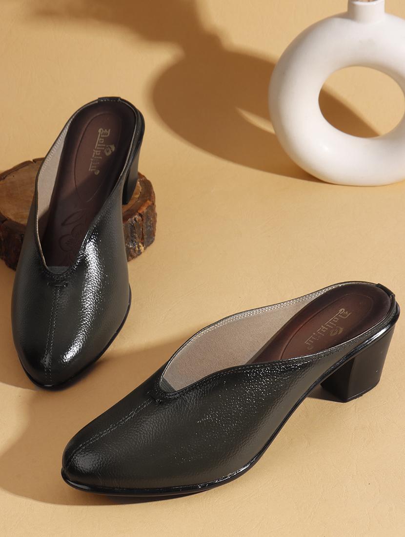 women solid slip on block heel mule - 22013339 - Zoom Image - 0
