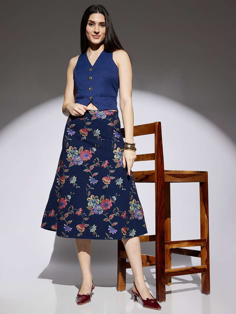 women floral print mid rise  a-line skirt - 22013354 -  Standard Image - 5