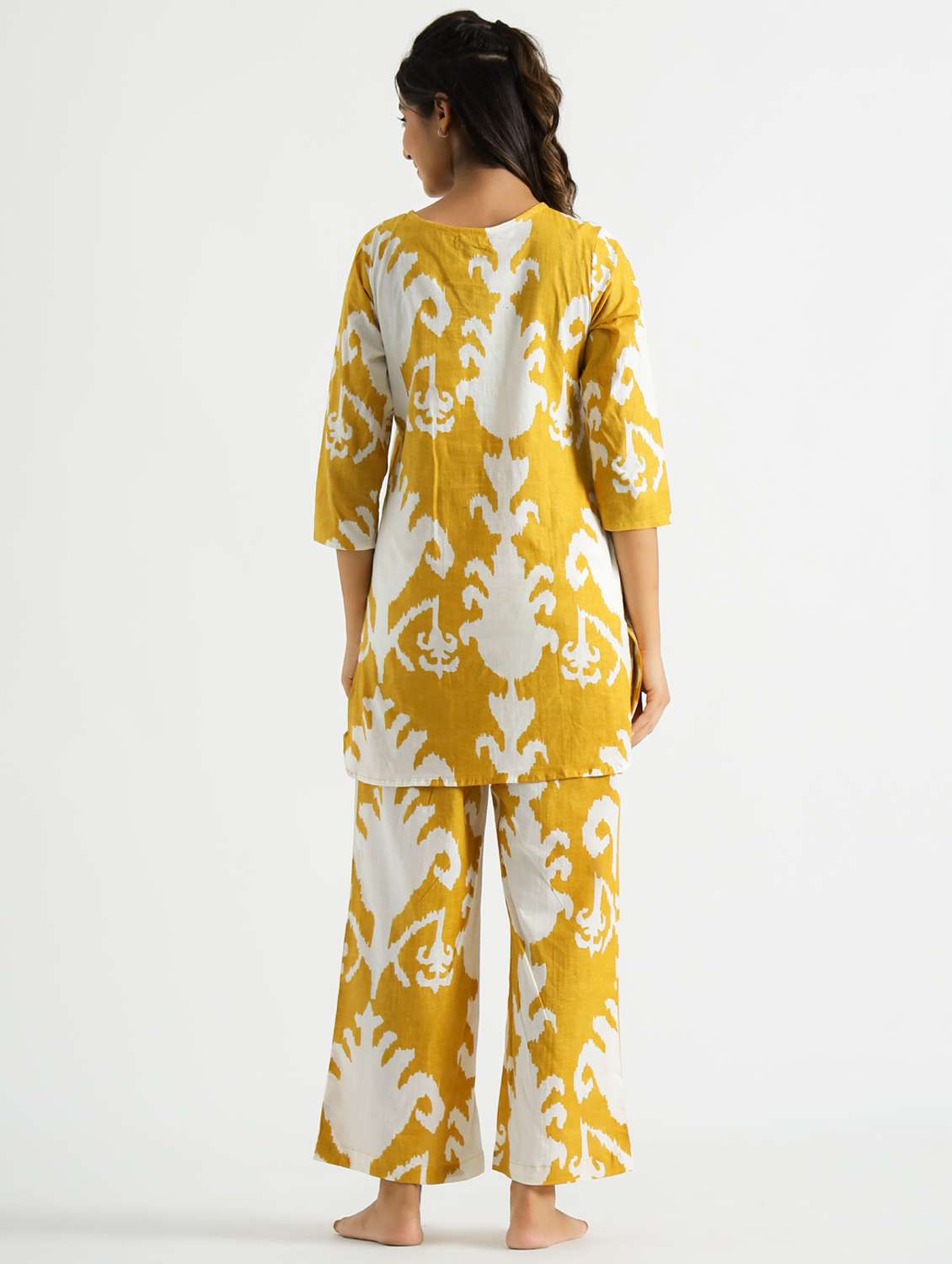 women printed three quarter sleeve co-ord set - 22013431 - Standard Image - 3
