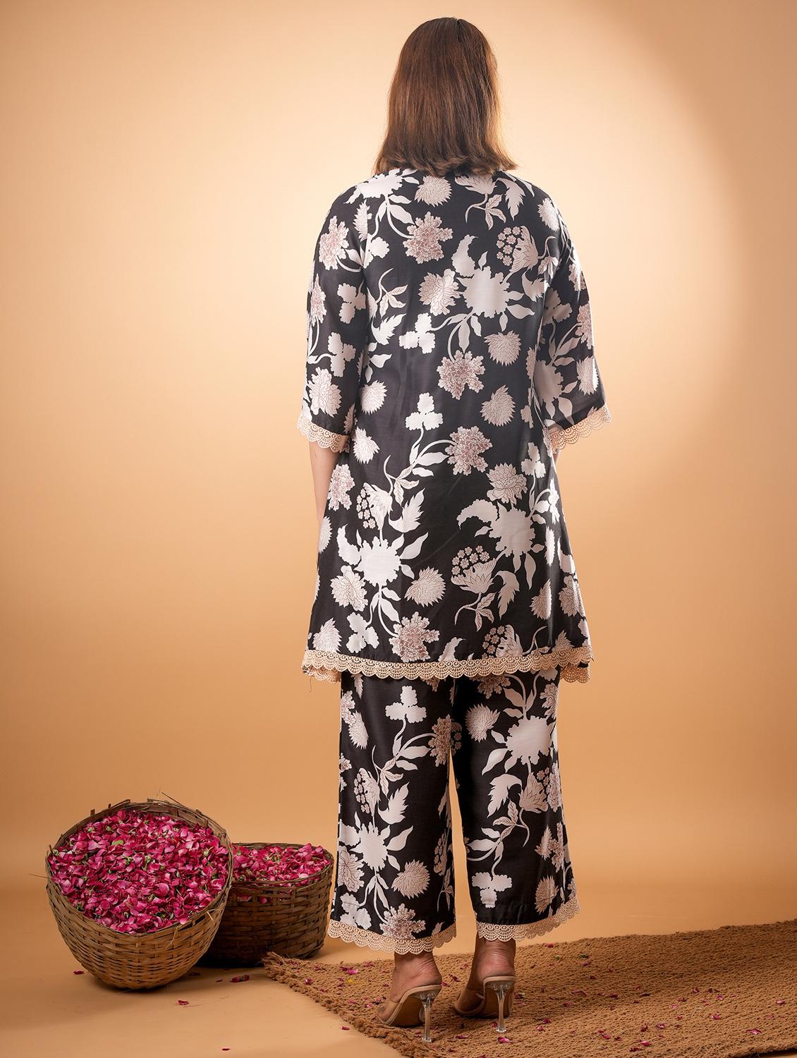 women three quarter sleeve ethnic co-ord set - 22013439 - Standard Image - 3