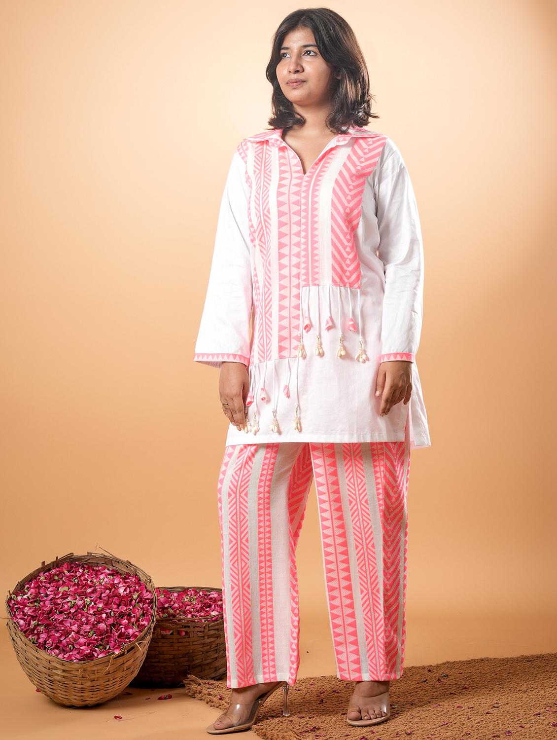 women three quarter sleeve ethnic co-ord set - 22013441 - Standard Image - 3