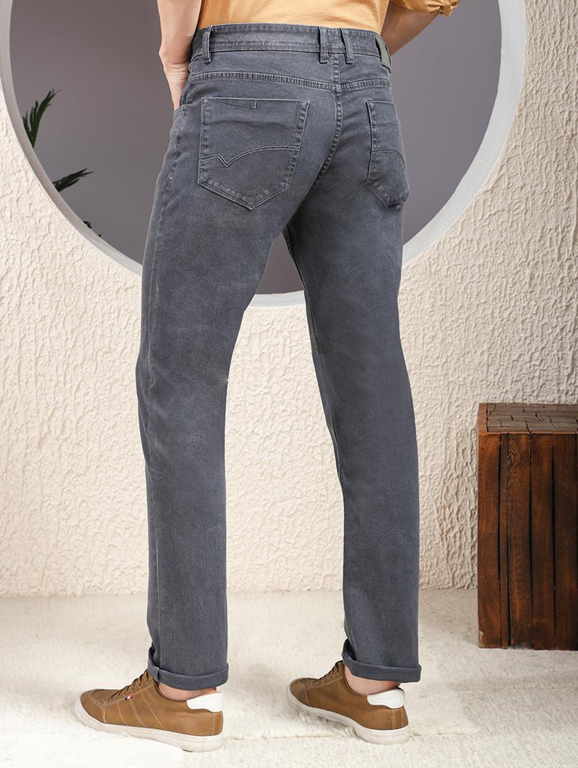 men grey plain low rise slim fit jeans - 22013447 - Standard Image - 3