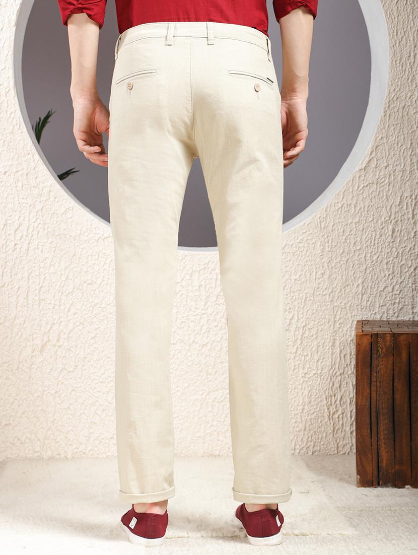 men solid mid rise flat front casual chinos - 22013451 - Standard Image - 3