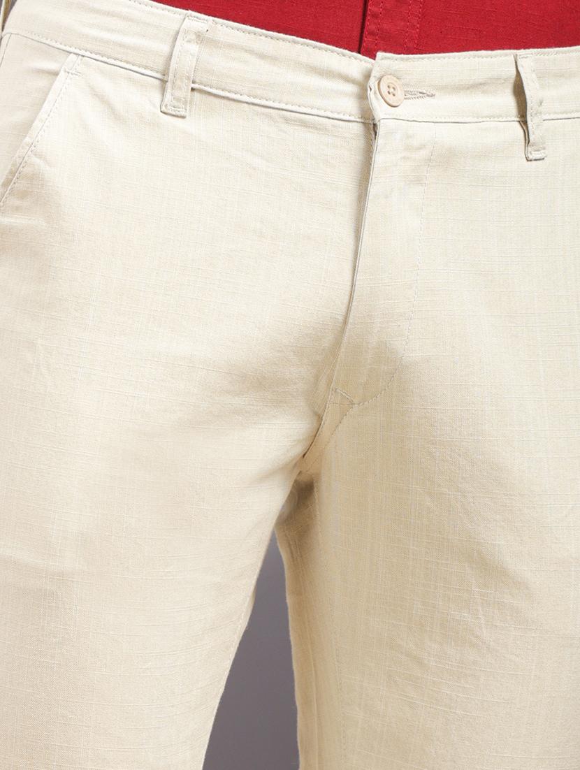 men solid mid rise flat front casual chinos - 22013451 - Standard Image - 5