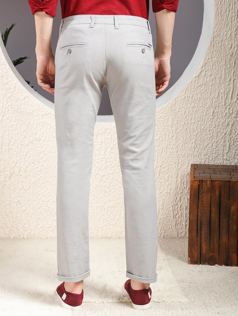 men solid mid rise flat front casual chinos - 22013453 - Standard Image - 3