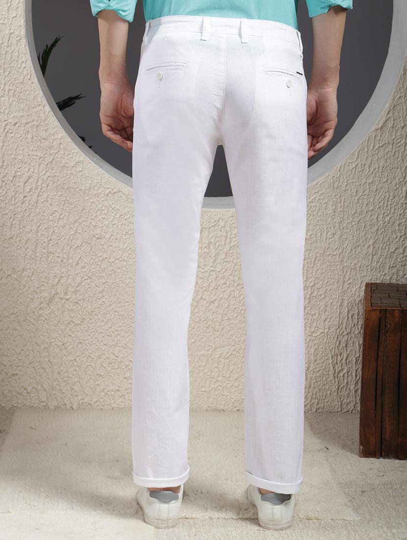 men solid mid rise flat front casual chinos - 22013455 - Standard Image - 3