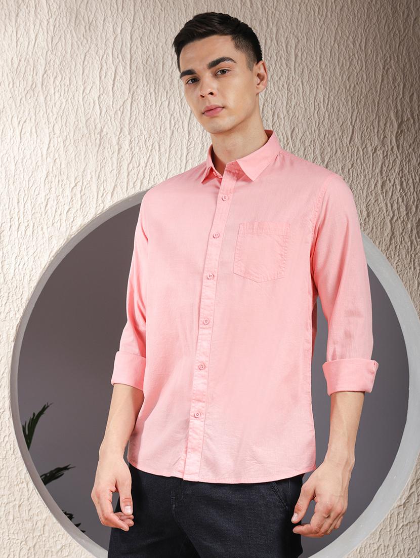men solid long sleeve regular fit casual shirt - 22013460 - Standard Image - 3