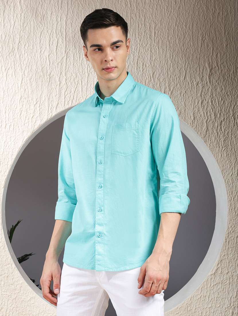 men solid long sleeve regular fit casual shirt - 22013461 -  Standard Image - 3