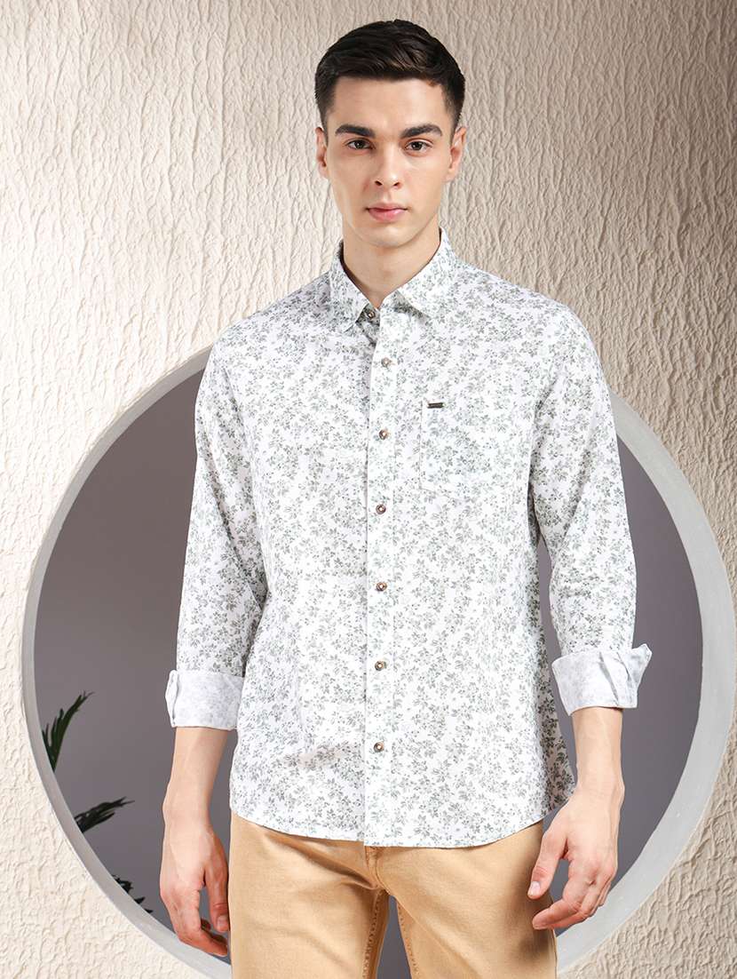 men printed long sleeve regular fit casual shirt - 22013464 - Zoom Image - 0