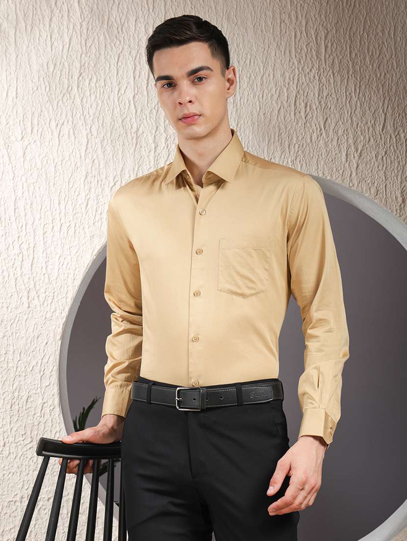 men solid long sleeve slim fit formal shirt - 22013467 - Zoom Image - 0
