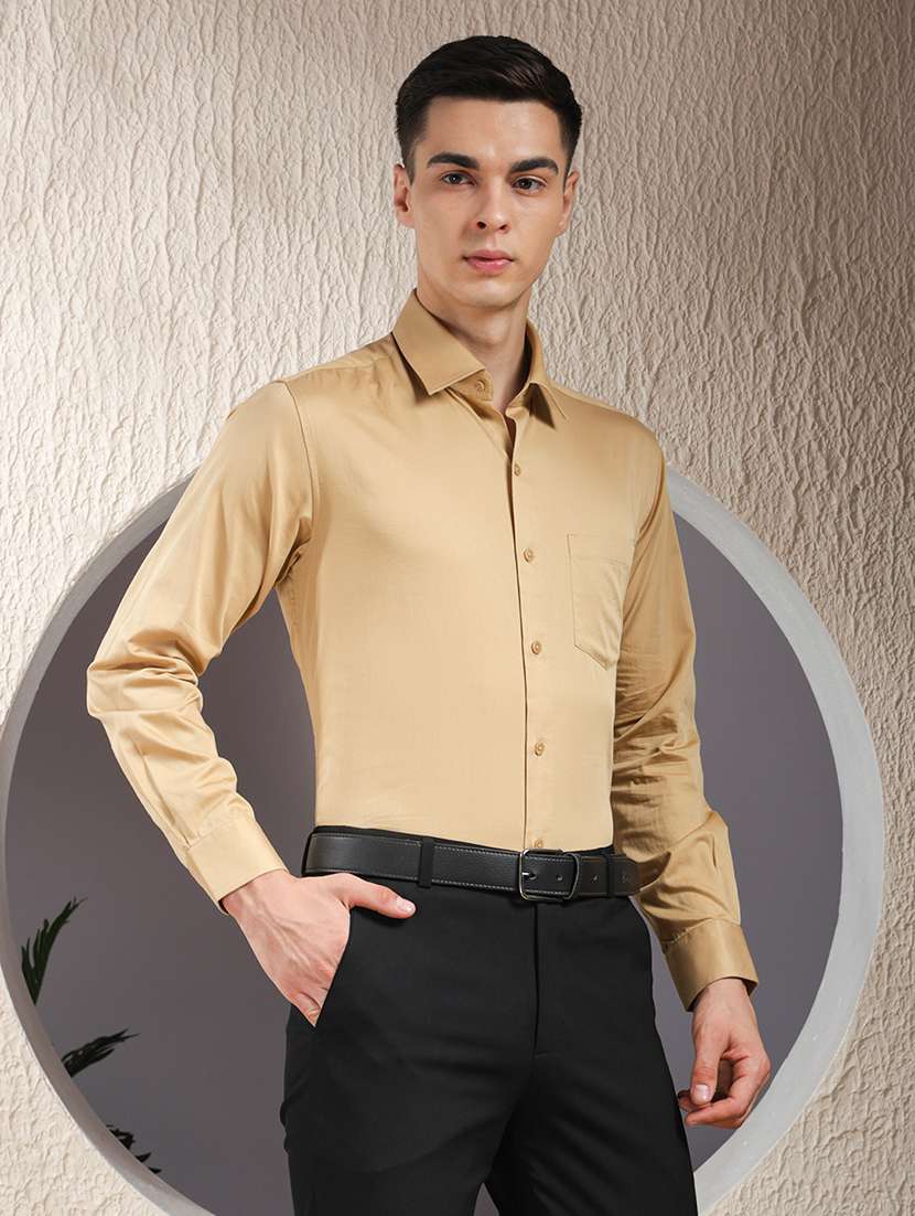 men solid long sleeve slim fit formal shirt - 22013467 - Standard Image - 3