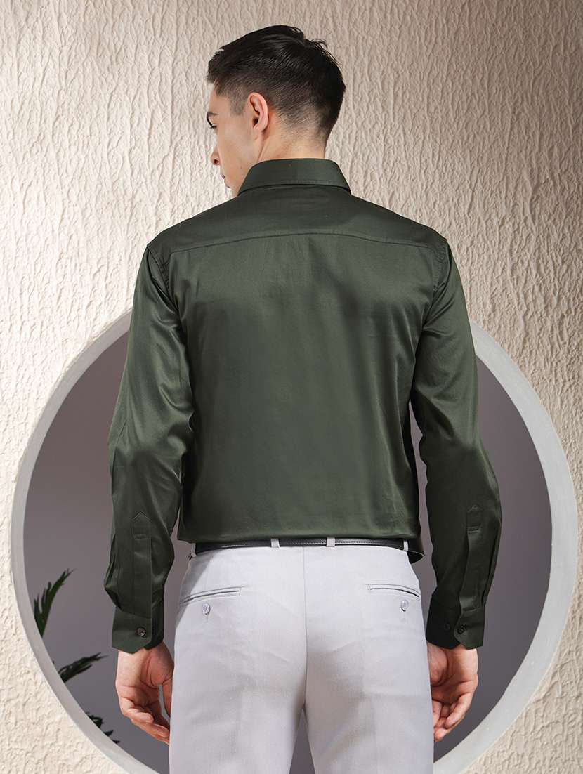 men solid long sleeve slim fit formal shirt - 22013471 -  Standard Image - 3