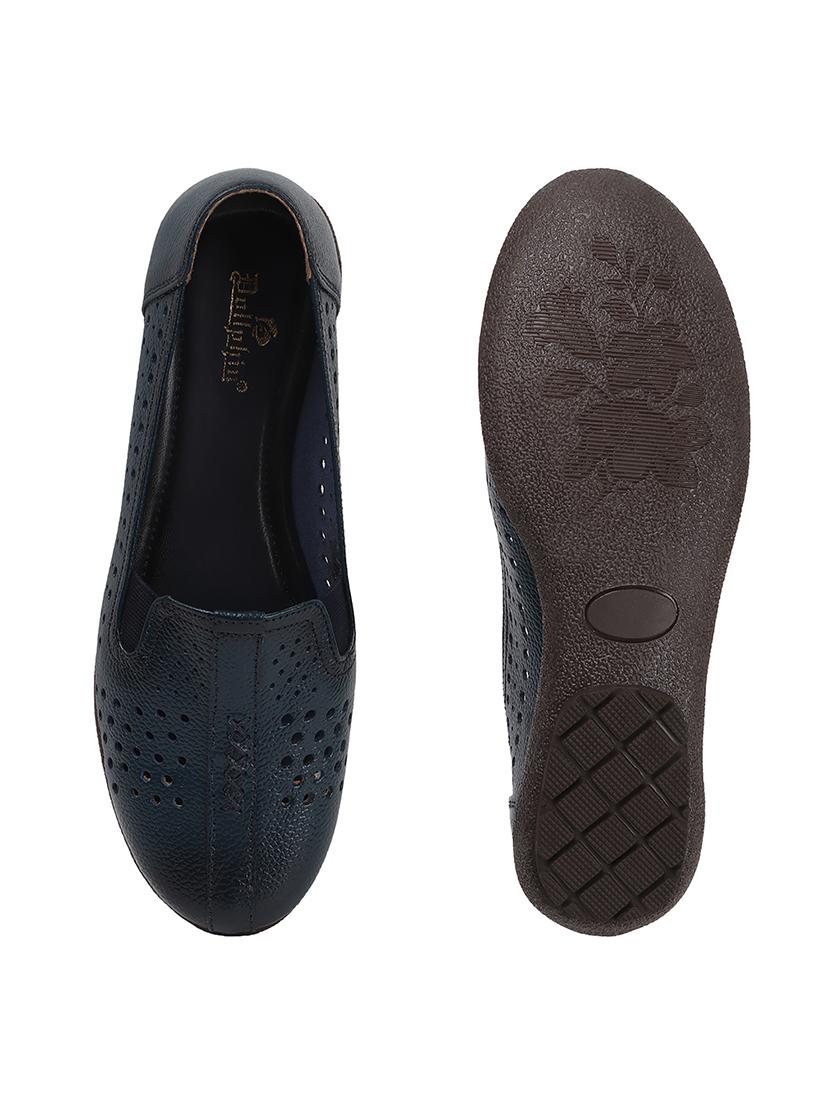 women blue slip on ballerina - 22013506 - Standard Image - 5