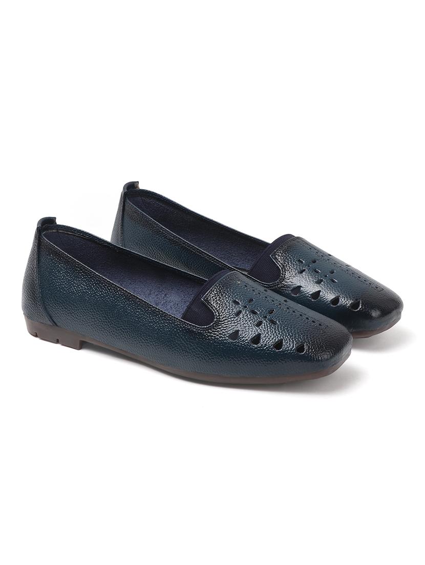 women blue slip on ballerina - 22013508 - Standard Image - 3
