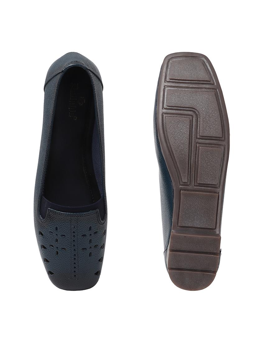 women blue slip on ballerina - 22013508 - Standard Image - 5