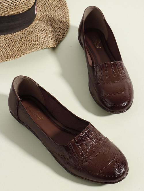 women brown slip on ballerina - 22013513 -  Standard Image - 0