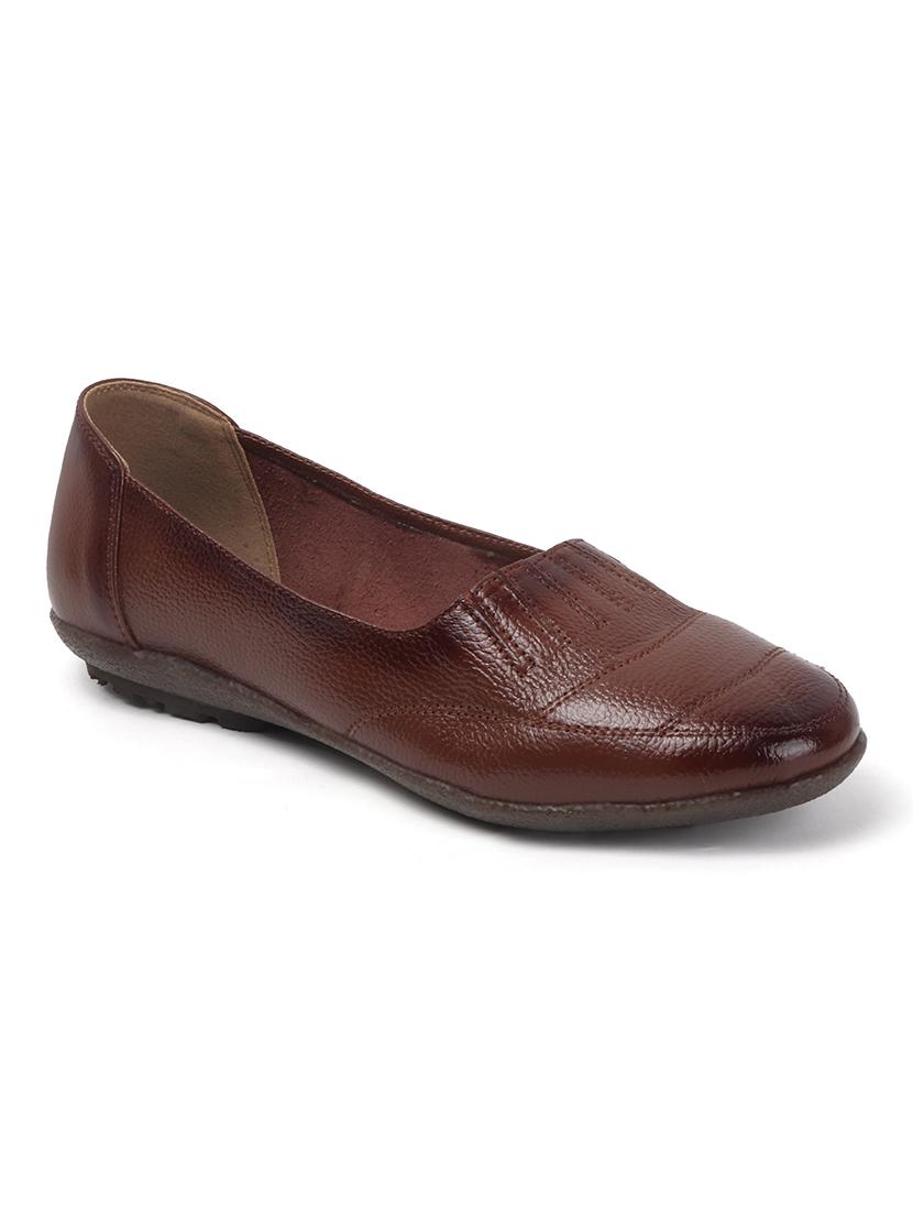 women brown slip on ballerina - 22013513 - Standard Image - 3