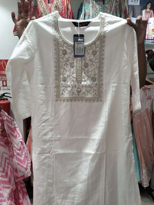 off white gadwal kurta - 22013660 - Standard Image - 0