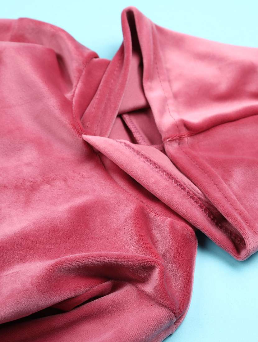 girls solid long sleeve hooded sweatshirt - 22013664 -  Standard Image - 3