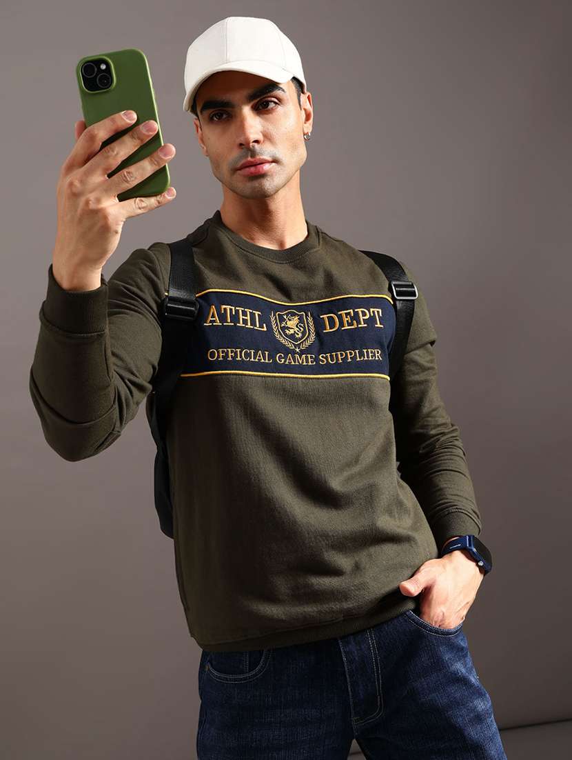 men printed long sleeve sweatshirt