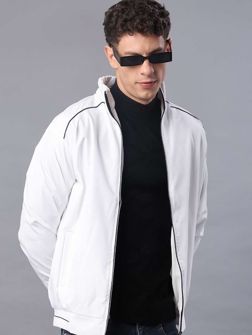men solid long sleeve regular fit casual jacket