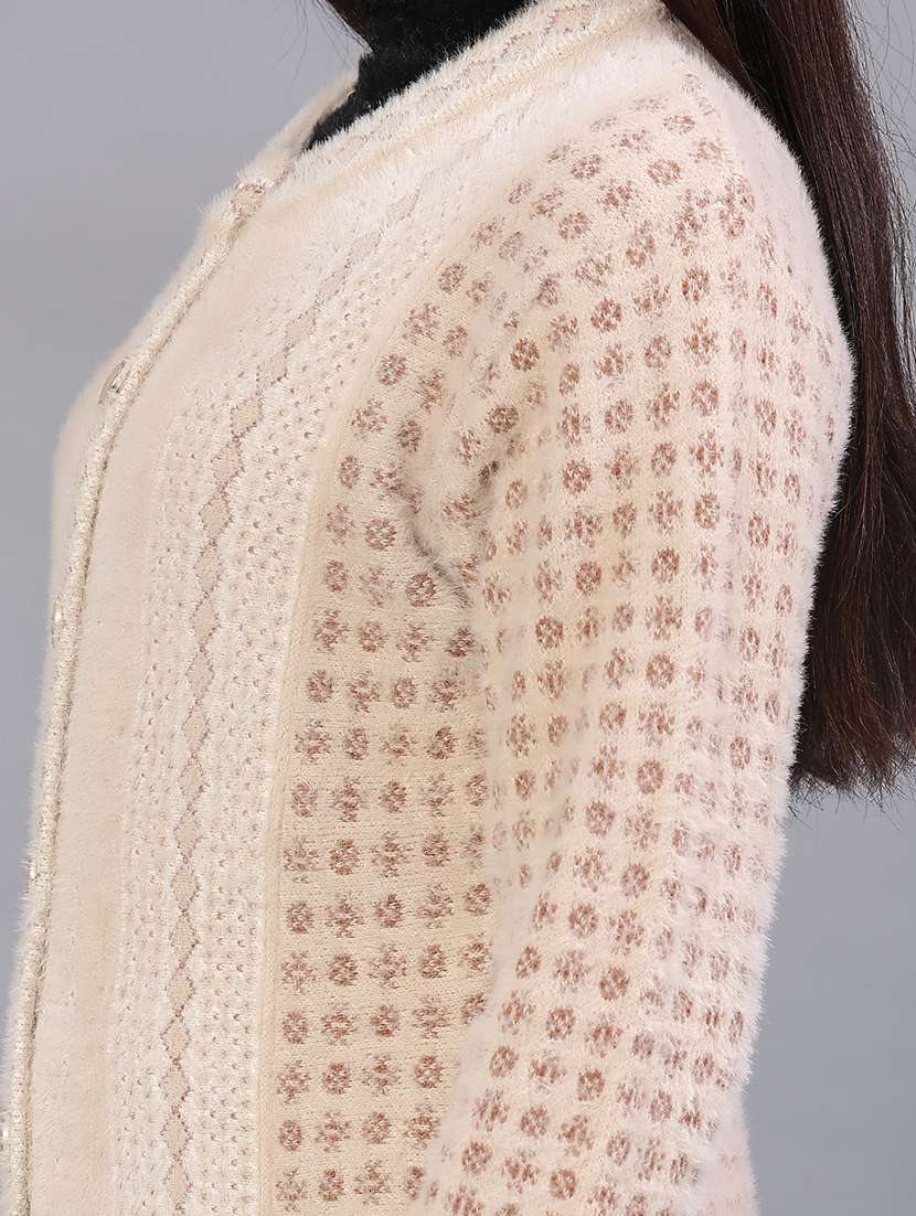 Women Self Design Long Sleeve Cardigan - 22013939 -  Standard Image - 5