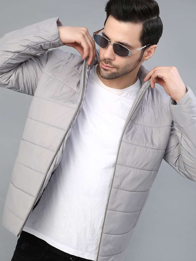 men solid long sleeve regular fit puffer jacket - 22013971 -  Zoom Image - 0