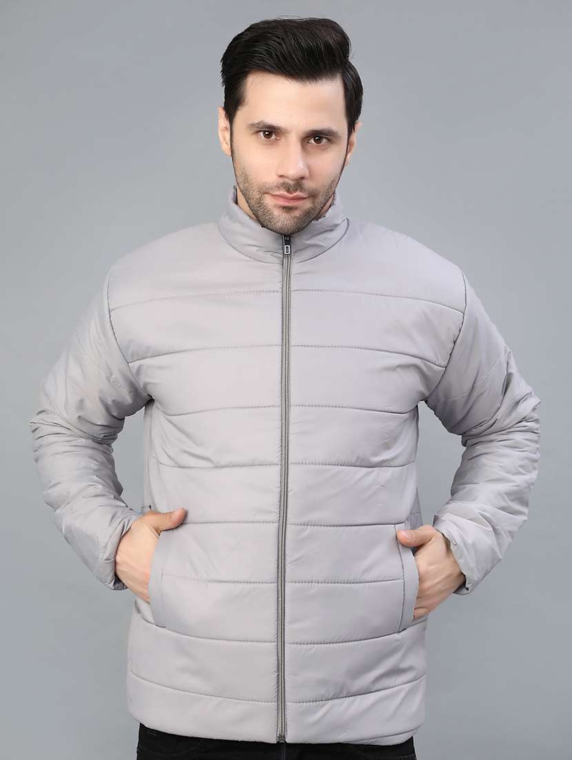 men solid long sleeve regular fit puffer jacket - 22013971 -  Standard Image - 3