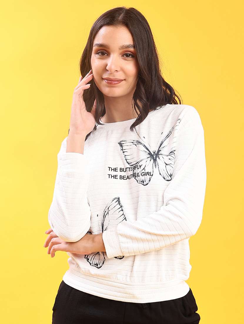 women printed long sleeve sweatshirt