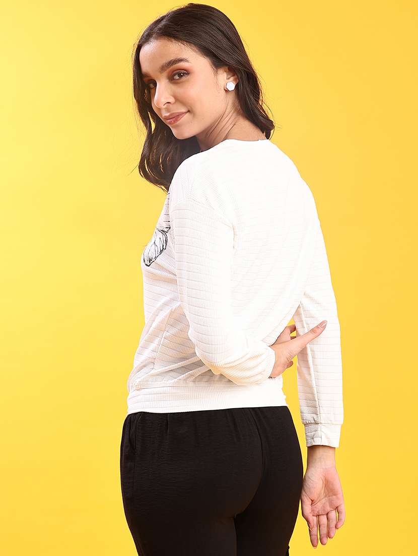 women printed long sleeve sweatshirt - 22014084 -  Standard Image - 3