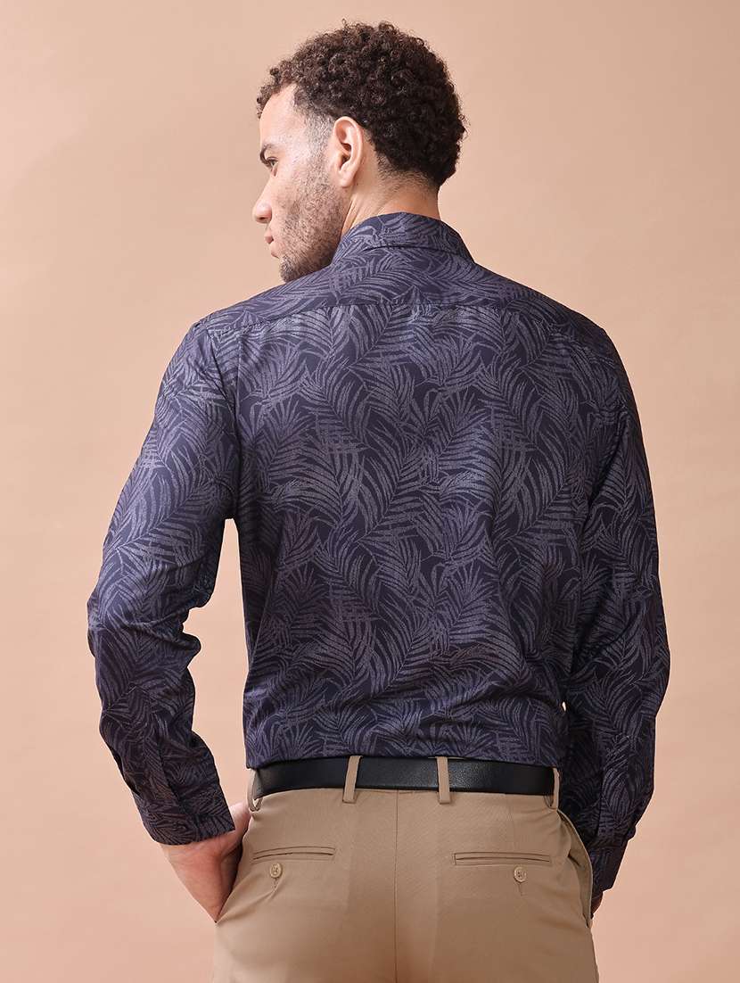men printed long sleeve regular fit formal shirt - 22014092 -  Standard Image - 3