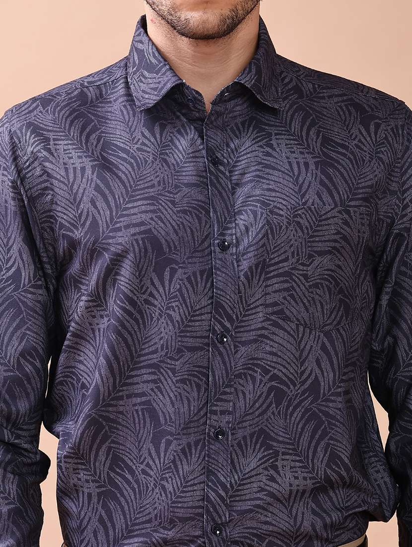 men printed long sleeve regular fit formal shirt - 22014092 -  Standard Image - 5