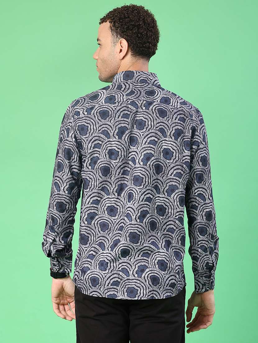 men printed long sleeve regular fit casual shirt - 22014094 -  Standard Image - 3