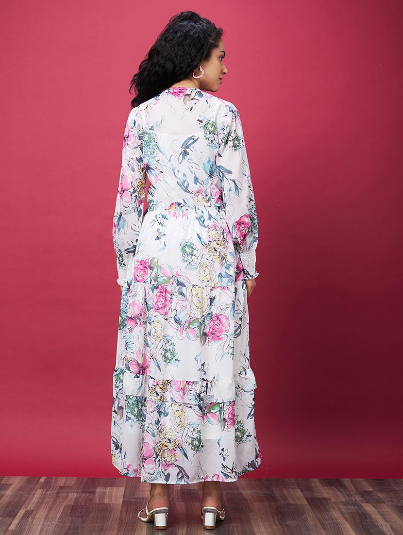 multi colored polyester aline dress - 22014107 - Standard Image - 3