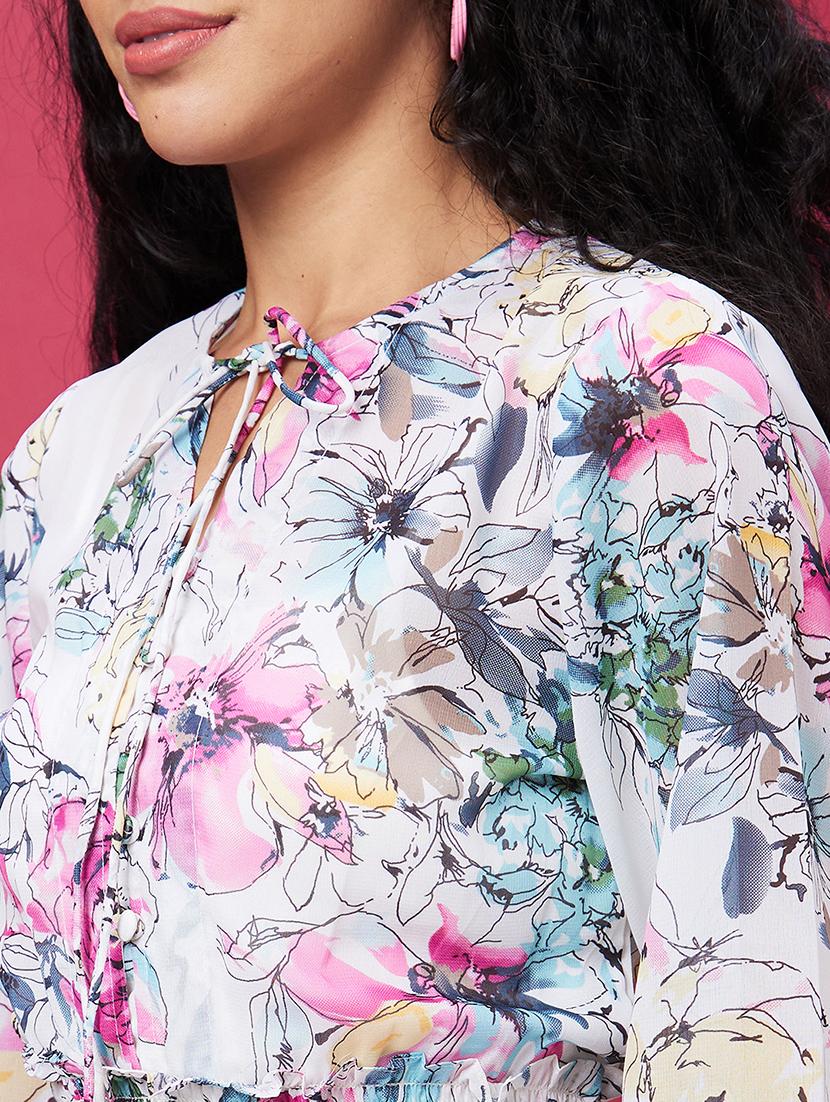 multi colored polyester aline dress - 22014107 - Standard Image - 5