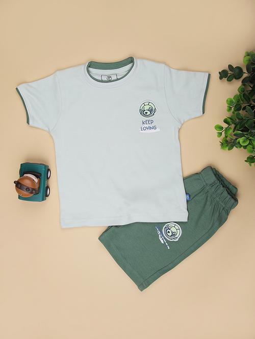 kids printed t-shirt and short co-ord set - 22014143 - Standard Image - 0