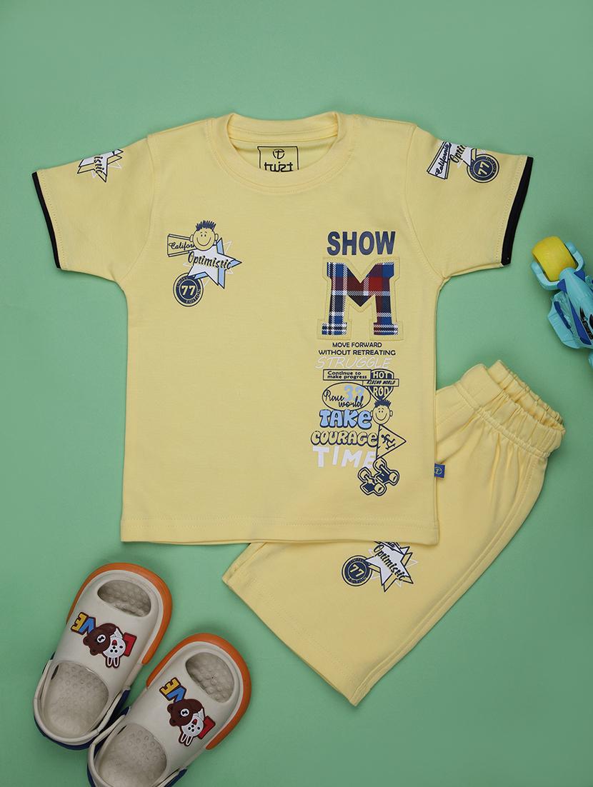 kids printed t-shirt and shorts co-ord set