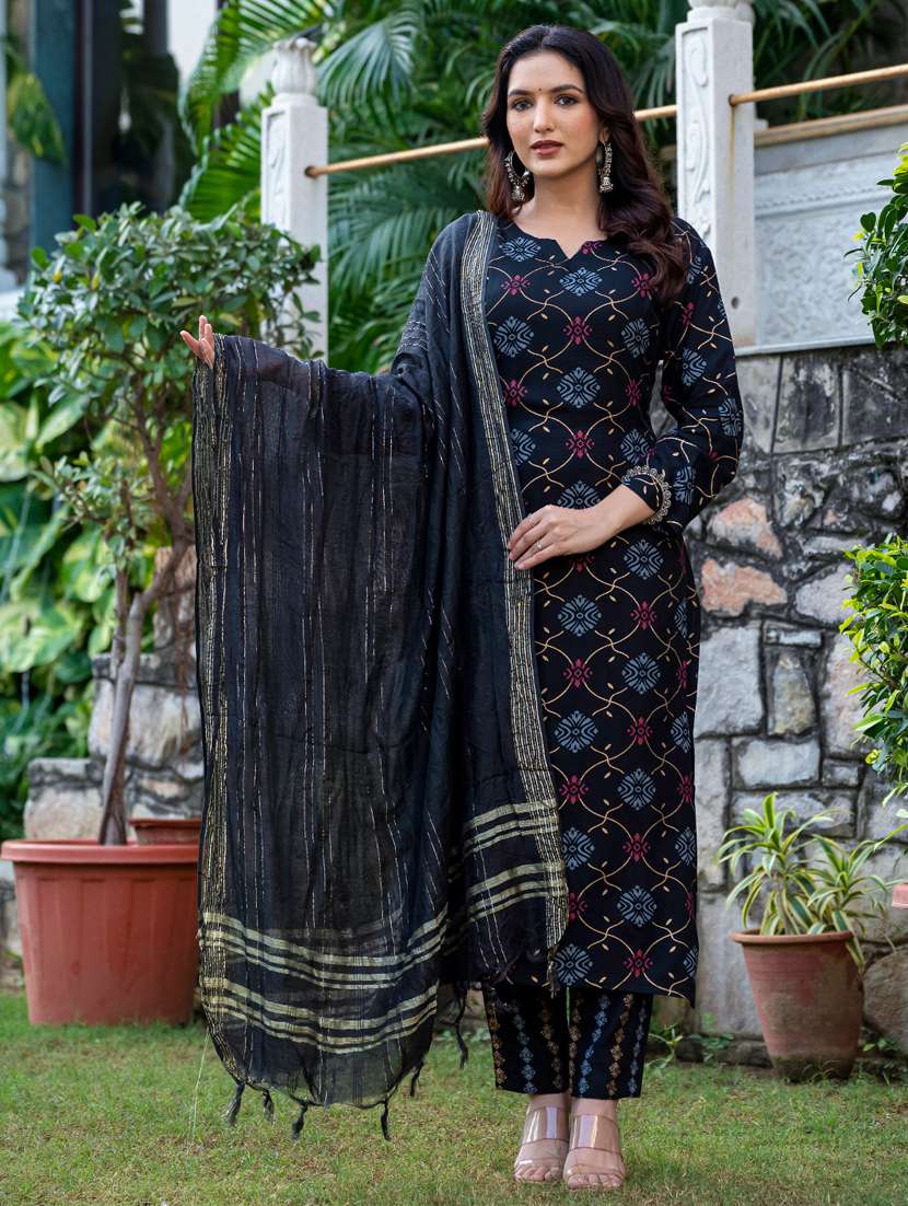 black viscose kurta pant  set