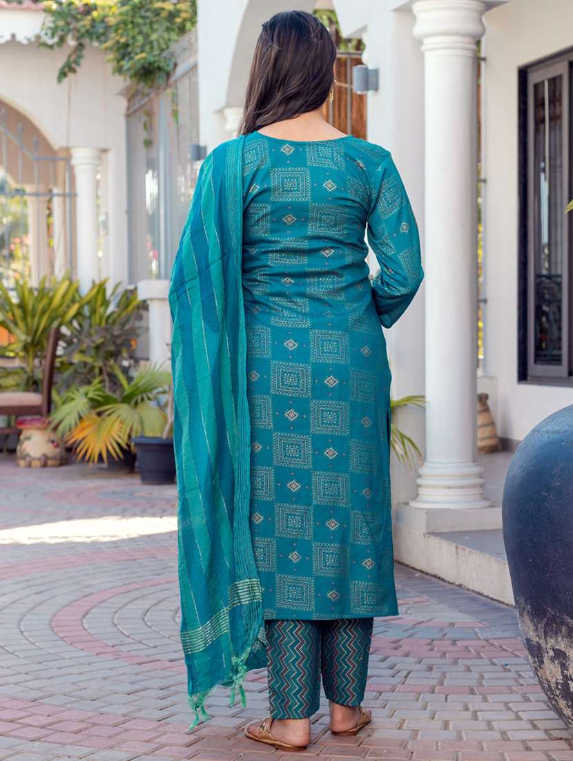 blue viscose kurta pant  set - 22014161 -  Standard Image - 3