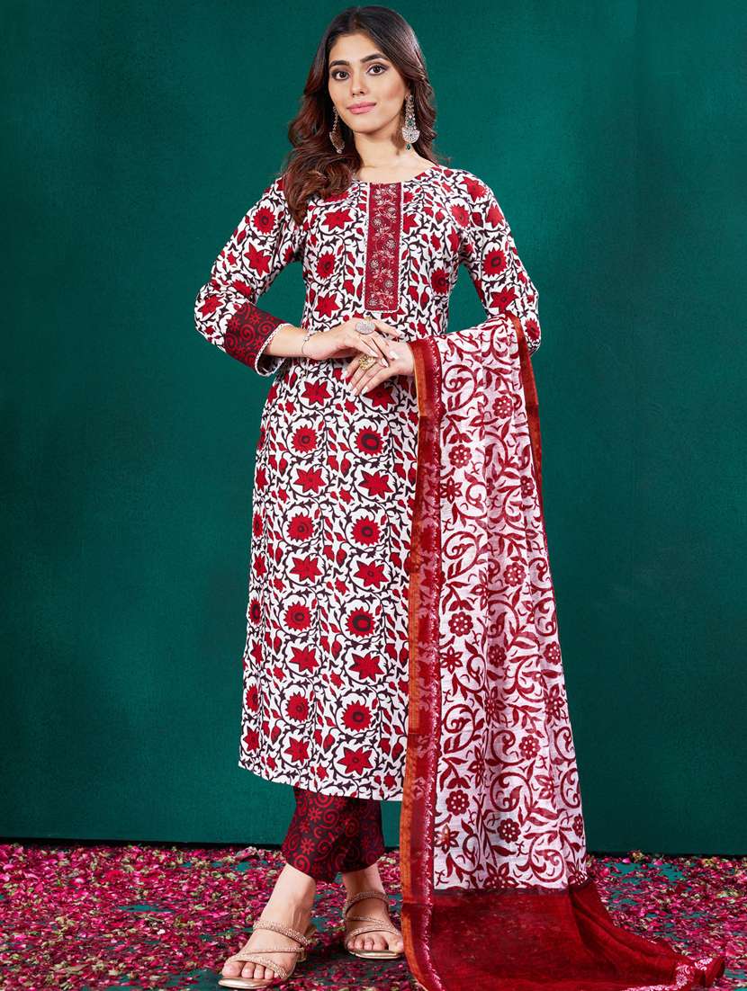 red viscose kurta pant  set