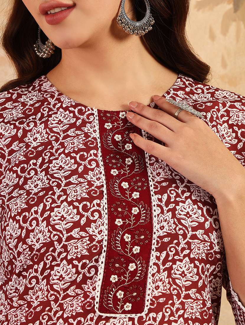 women three quarter sleeve kurta pant with dupatta set - 22014286 - Standard Image - 5