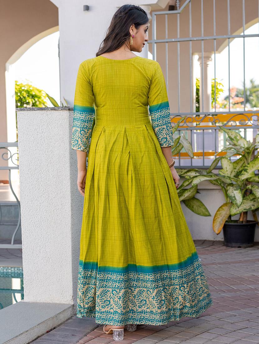 women printed three quarter sleeve anarkali kurta - 22014333 - Standard Image - 5