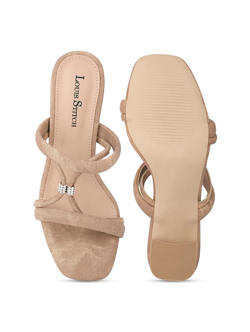 women solid slip on block heel sandal - 22014348 - Standard Image - 5